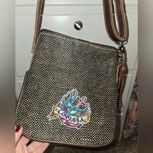 Consuela Crossbody Leather & Material Bag Like New!